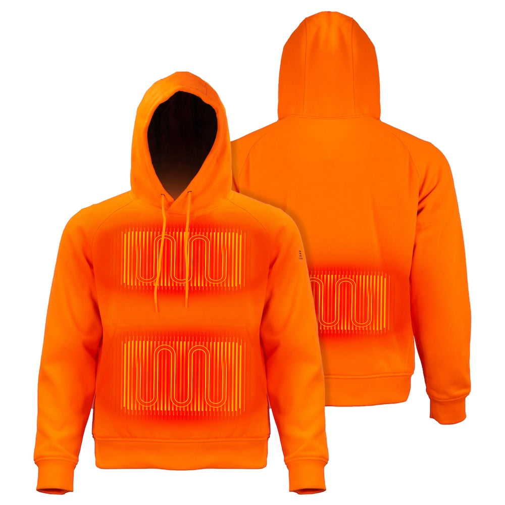 Pullover Heated Hoodie Men's - Orange – Fieldsheer Canada