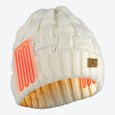 Mobile Warming Technology Hat Heated Cable Knit Beanie - CREAM Heated Clothing