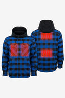 Flannel Heated Hoodie Jacket - Blue
