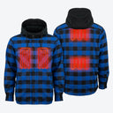 Mobile Warming Technology Jacket Flannel Heated Hoodie Jacket - Black/Blue Heated Clothing