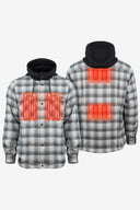 Flannel Heated Hoodie Jacket - Grey