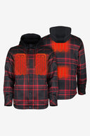 Flannel Heated Hoodie Jacket - Red