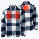 Mobile Warming Technology Jacket Upland Sherpa Printed Long Jacket Women's - Blue Plaid Heated Clothing