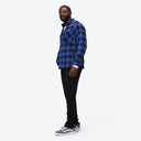 Mobile Warming Technology Jacket Heated Flannel Jacket Men's - BLACK/BLUE Heated Clothing
