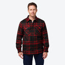 Mobile Warming Technology Jacket Heated Flannel Jacket Men's - Black/Red Heated Clothing