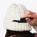 Heated Cable Knit Beanie - Cream