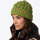 Heated Cable Knit Beanie - Green