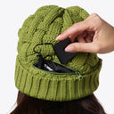 Heated Cable Knit Beanie - Green