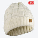 Mobile Warming Technology Hat Heated Cable Knit Beanie - CREAM Heated Clothing