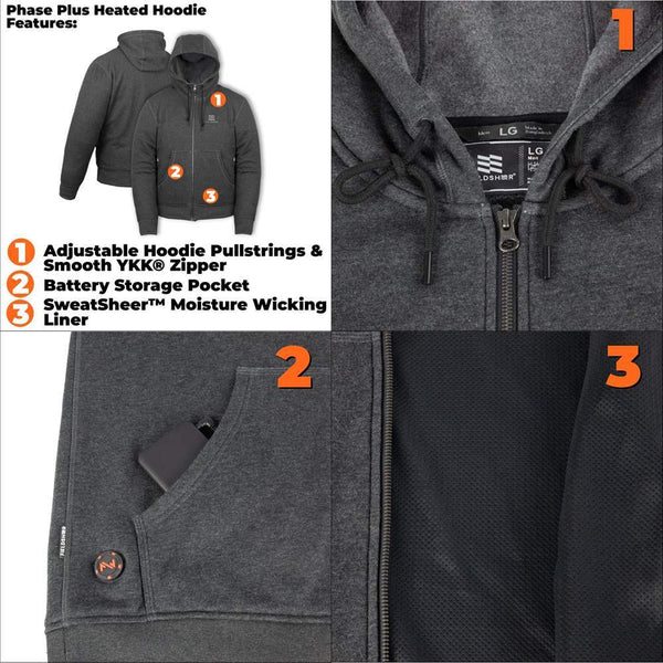 Mobile Warming Technology Jacket Phase Plus 2.0 Hoodie Men's Heated Clothing